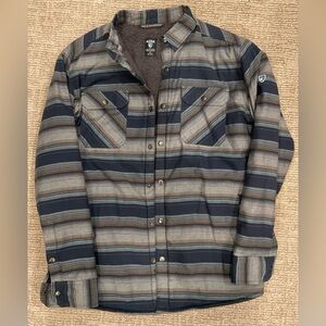 KUHL Joyrydr‎ Shirt-Jac Jacket Men Medium Fleece Lined Flannel Jacket